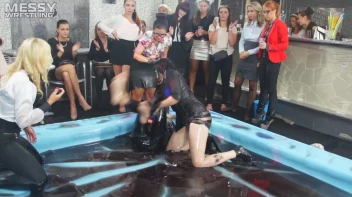 Messy Wrestling: Slop-Happy Mess Freaks Wriggle In The Oil And Rip Some Pantyhose To Shreds! Screencap 66 on sinx.preview.netperv.com