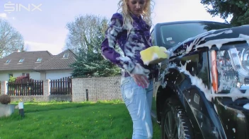 Wet & Messy Car Washing For Playful Blonde Screencap 21 on sinx.preview.netperv.com