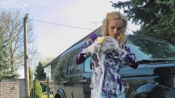 Wet & Messy Car Washing For Playful Blonde Screencap 46 on sinx.preview.netperv.com