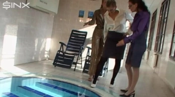 Clothed Bitchy Trio Get Wet In Pool Screencap 1 on sinx.preview.netperv.com