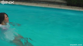 Outdoor Pool Play For Babes In White Dresses Screencap 12 on sinx.preview.netperv.com