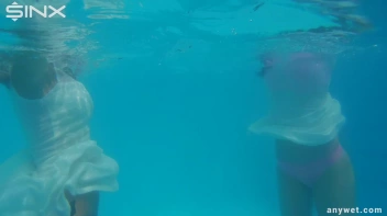 Outdoor Pool Play For Babes In White Dresses Screencap 22 on sinx.preview.netperv.com