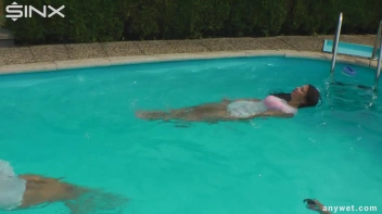 Outdoor Pool Play For Babes In White Dresses Screencap 23 on sinx.preview.netperv.com