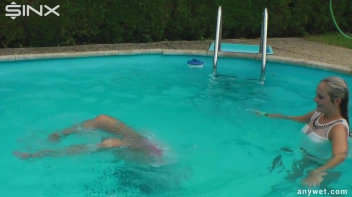 Outdoor Pool Play For Babes In White Dresses Screencap 44 on sinx.preview.netperv.com