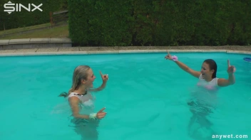 Outdoor Pool Play For Babes In White Dresses Screencap 48 on sinx.preview.netperv.com