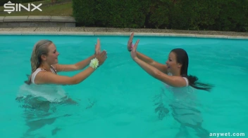 Outdoor Pool Play For Babes In White Dresses Screencap 50 on sinx.preview.netperv.com