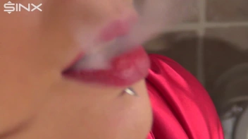 Raven Haired Hottie Smokes In The Kitchen Screencap 26 on sinx.preview.netperv.com
