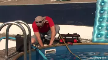 The Poolboy's Hose Showers Babes In Piss Screencap 2 on sinx.preview.netperv.com