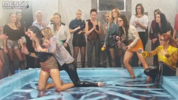 Messy Wrestling: Royal Oil Smackdown - Get Her Down And Slop Around! 2 Audience Fights! Screencap 12 on sinx.preview.netperv.com