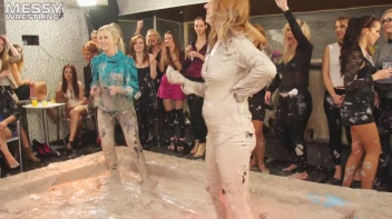 Messy Wrestling: Scary In Satin! Business Babes Rip Each Other Up In The Mud! Screencap 35 on sinx.preview.netperv.com