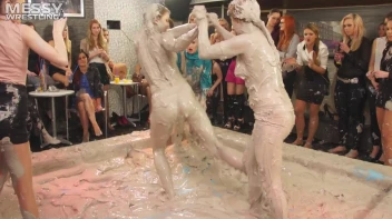 Messy Wrestling: Scary In Satin! Business Babes Rip Each Other Up In The Mud! Screencap 69 on sinx.preview.netperv.com