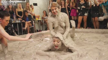 Messy Wrestling: Scary In Satin! Business Babes Rip Each Other Up In The Mud! Screencap 77 on sinx.preview.netperv.com