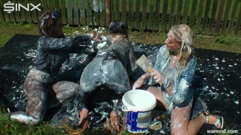 Messy paint wrestling and spanking with three gorgeous girls Screencap 23 on sinx.preview.netperv.com