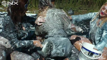 Messy paint wrestling and spanking with three gorgeous girls Screencap 27 on sinx.preview.netperv.com