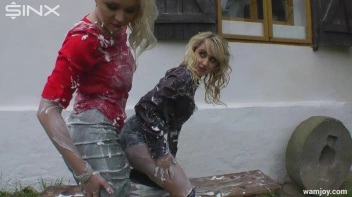 Sensual Blondes Smear Cream Over Their Sexy Clothes Screencap 98 on sinx.preview.netperv.com