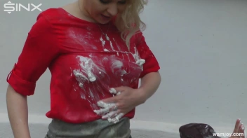 Sensual Blondes Smear Cream Over Their Sexy Clothes Screencap 41 on sinx.preview.netperv.com