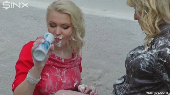 Sensual Blondes Smear Cream Over Their Sexy Clothes Screencap 61 on sinx.preview.netperv.com