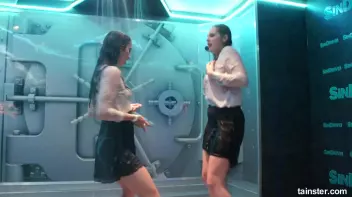 Cute chicks party underneath the club shower Screencap 84 on sinx.preview.netperv.com