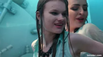 Cute chicks party underneath the club shower Screencap 28 on sinx.preview.netperv.com