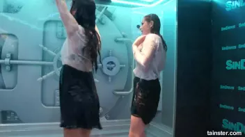 Cute chicks party underneath the club shower Screencap 73 on sinx.preview.netperv.com