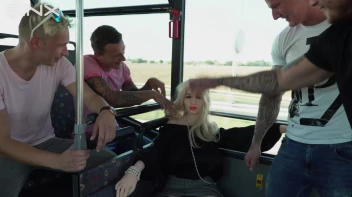 Horny Guys Share Blonde Sex Doll On The Bus Screencap 3 on sinx.preview.netperv.com