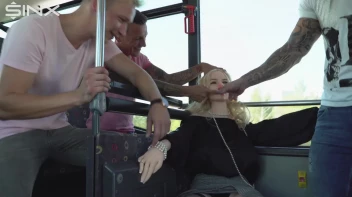 Horny Guys Share Blonde Sex Doll On The Bus Screencap 5 on sinx.preview.netperv.com