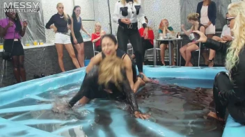 Making The Most Of The Mess As They Romp, Stomp, and Slop It Up In The Oil! 2 Audience Fights!! Screencap 38 on sinx.preview.netperv.com