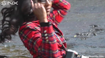 Ebony Babe Goes For A Swim In School Uniform Screencap 16 on sinx.preview.netperv.com