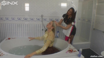 PVC Maid Lathers And Washes Bosses Hair Screencap 53 on sinx.preview.netperv.com