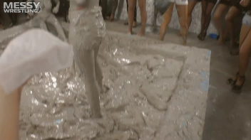 Muddy Wrestling: Satin, Skirts, and Audience Mud Blasted To The Max!  Everyone Gets A Taste! Screencap 39 on sinx.preview.netperv.com