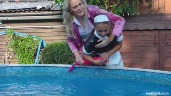 Blonde Fights Her Maid In The Pool Screencap 23 on sinx.preview.netperv.com