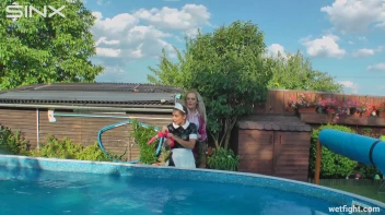 Blonde Fights Her Maid In The Pool Screencap 28 on sinx.preview.netperv.com