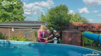 Blonde Fights Her Maid In The Pool Screencap 29 on sinx.preview.netperv.com