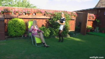 Blonde Fights Her Maid In The Pool Screencap 3 on sinx.preview.netperv.com