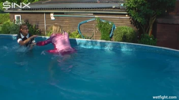 Blonde Fights Her Maid In The Pool Screencap 42 on sinx.preview.netperv.com