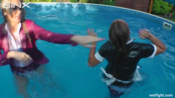 Blonde Fights Her Maid In The Pool Screencap 45 on sinx.preview.netperv.com
