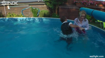 Blonde Fights Her Maid In The Pool Screencap 48 on sinx.preview.netperv.com