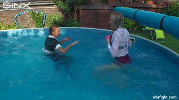 Blonde Fights Her Maid In The Pool Screencap 49 on sinx.preview.netperv.com