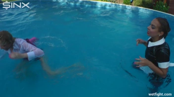 Blonde Fights Her Maid In The Pool Screencap 51 on sinx.preview.netperv.com
