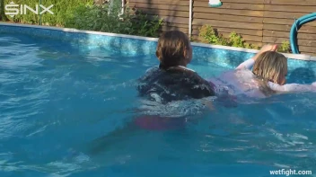 Blonde Fights Her Maid In The Pool Screencap 54 on sinx.preview.netperv.com