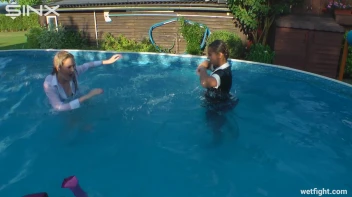 Blonde Fights Her Maid In The Pool Screencap 57 on sinx.preview.netperv.com