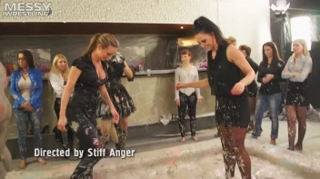 Messy Wrestling: Fully Clothed Fueds In The Mud! 4 No Mercy Catfighters Get Their Slop On! Screencap 2 on sinx.preview.netperv.com
