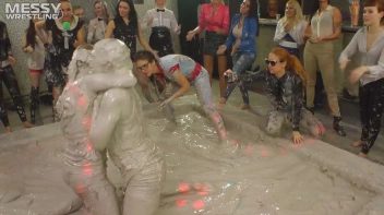 Messy Wrestling: Fully Clothed Fueds In The Mud! 4 No Mercy Catfighters Get Their Slop On! Screencap 21 on sinx.preview.netperv.com