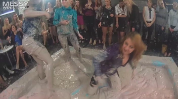 Messy Wrestling: Scary In Satin! Business Babes Rip Each Other Up In The Mud! Screencap 18 on sinx.preview.netperv.com