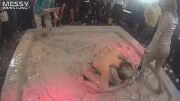 Messy Wrestling: Scary In Satin! Business Babes Rip Each Other Up In The Mud! Screencap 41 on sinx.preview.netperv.com