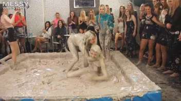 Messy Wrestling: Scary In Satin! Business Babes Rip Each Other Up In The Mud! Screencap 79 on sinx.preview.netperv.com