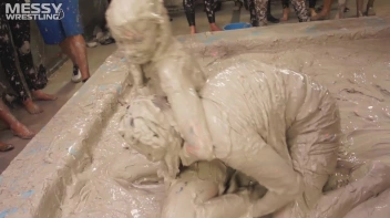 Messy Wrestling: Brunette VS. Black-Haired - Blouse Beauties Bust A Move In The Mud! Topless Toppies ... Screencap 88 on sinx.preview.netperv.com