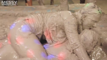 Messy Wrestling: Brunette VS. Black-Haired - Blouse Beauties Bust A Move In The Mud! Topless Toppies ... Screencap 96 on sinx.preview.netperv.com