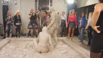 Messy Wrestling: Brunette VS. Black-Haired - Blouse Beauties Bust A Move In The Mud! Topless Toppies ... Screencap 98 on sinx.preview.netperv.com