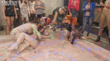 Messy Wrestling: Brunette VS. Black-Haired - Blouse Beauties Bust A Move In The Mud! Topless Toppies ... Screencap 19 on sinx.preview.netperv.com